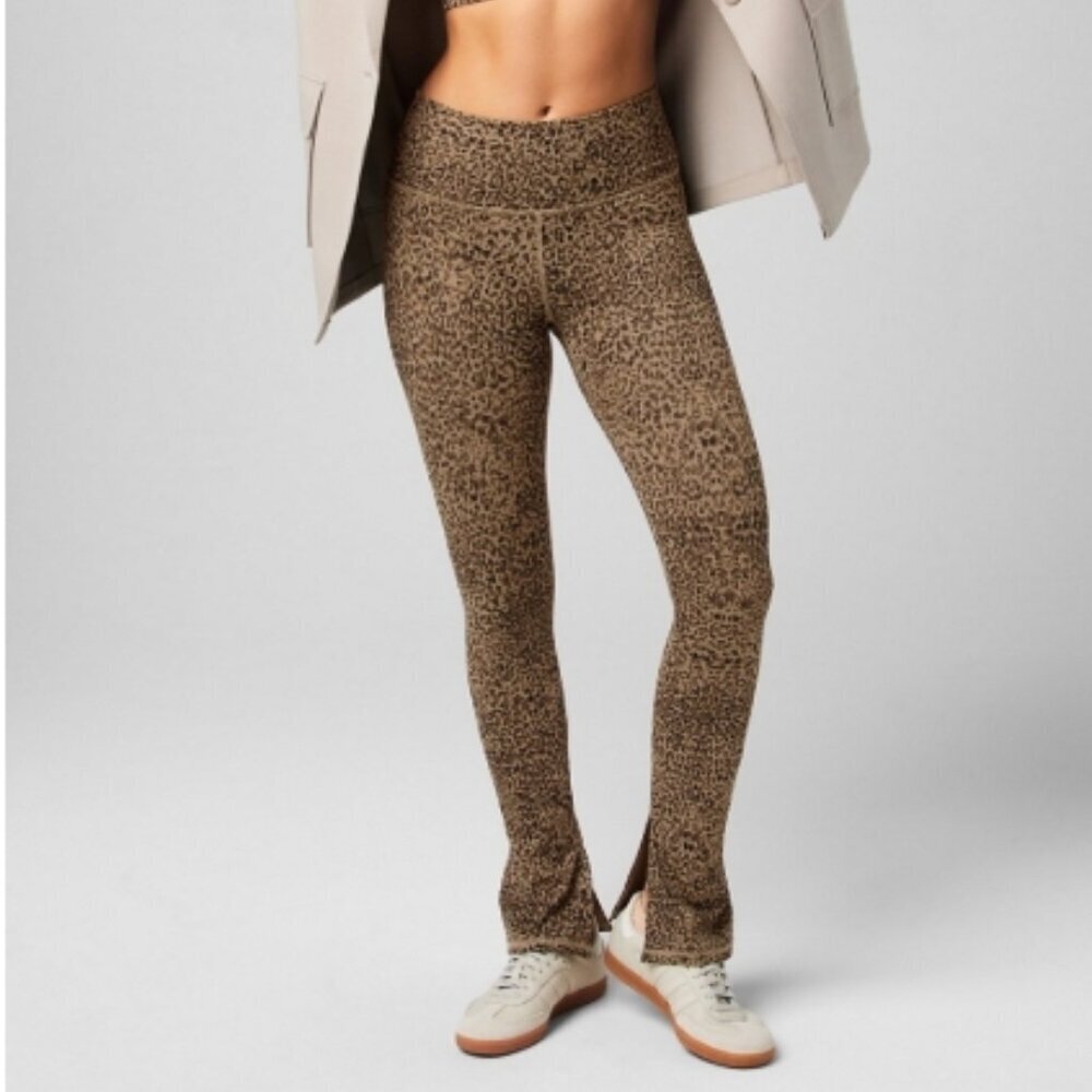 Fabletics Define PowerHold® Split Hem Legging Dark Twill Micro Spot S NWT